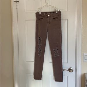 Purple Grayish ripped jeans